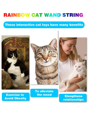 Juguetes de Varita Interactivos para Gatos M JJYPET 2 Pcs