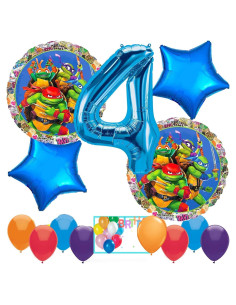 Globos de Cumpleaños Tortugas Ninja Anagram - 12 Piezas