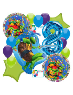 Globos de Cumpleaños TMNT Tortugas Ninja Anagram, 12 Piezas