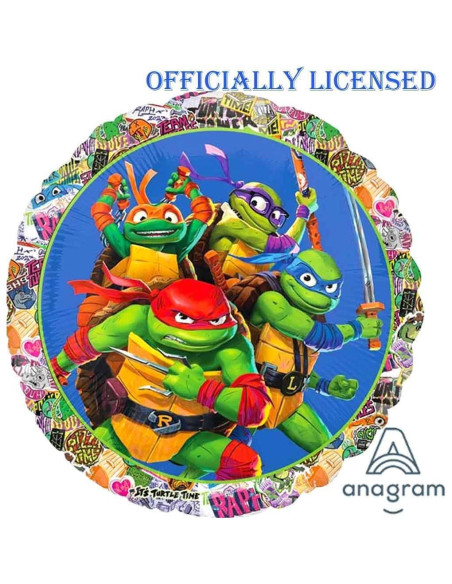 Globos de Cumpleaños Amscan TMNT 5to Cumpleaños Multicolor