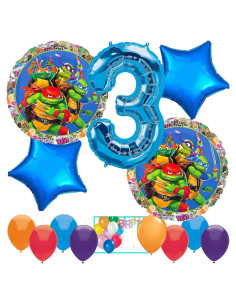 Globos de Cumpleaños TMNT Anagram - Fiesta Tortugas Ninja