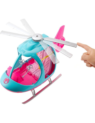 Helicóptero Barbie Rosa y Azul - Vehículo de Muñeca MATTEL