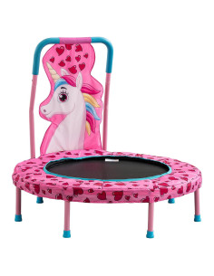 Trampolín para Niños Yoluckea 91 cm con Manillar Rosa