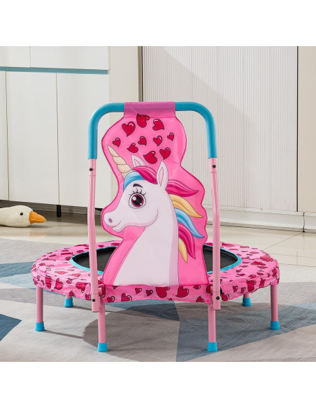 Trampolín para Niños Yoluckea 91 cm con Manillar Rosa