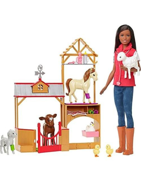 Muñeca Barbie Veterinaria Granja Dulce Huerto 0.70 kg