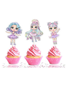 10 Adornos para Cupcakes de Muñecas PC - Decoración Infantil