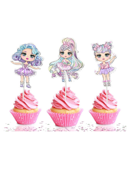 10 Adornos para Cupcakes de Muñecas PC - Decoración Infantil
