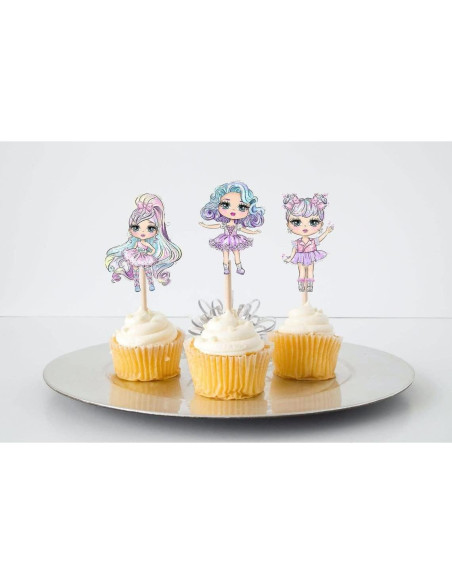 10 Adornos para Cupcakes de Muñecas PC - Decoración Infantil