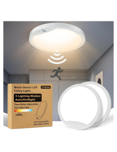 Paquete de 2 luces de techo LED GOZIG 23 cm con sensor 3000K