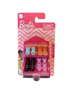 Zapatos de Barbie - Paquete con 4 pares y estante rosa