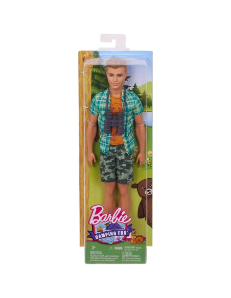 Muñeco Ken Camping Mattel con Binoculares y Ropa de Aventura