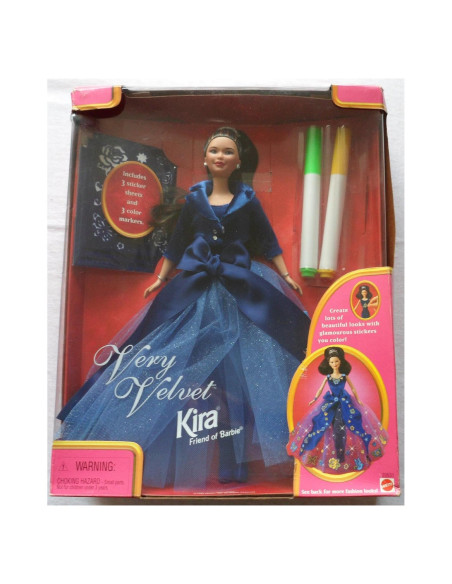Muñeca Kira de Barbie 1998 - Vestido Azul y Pegatinas