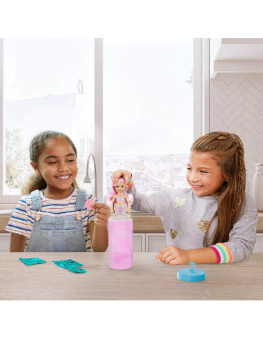 Muñeca Sirena Chelsea Color Reveal Barbie con 6 Sorpresas