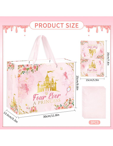 Bolsa de Regalo Cumpleaños EoBeCy Princesa 30x13.5x24.9cm