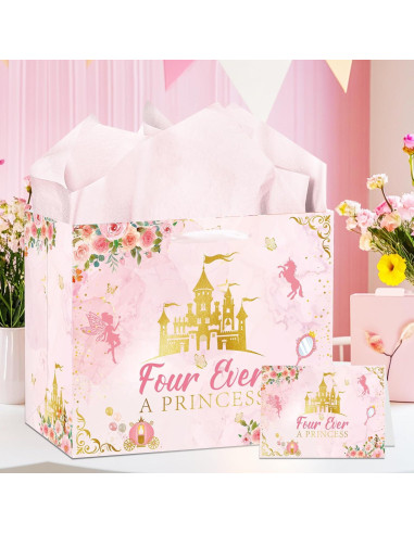 Bolsa de Regalo Cumpleaños EoBeCy Princesa 30x13.5x24.9cm