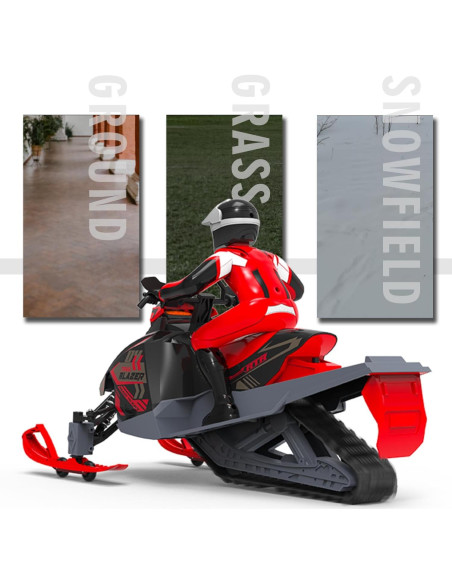 Motocicleta de Nieve RC POCO DIVO 1/6 con Esquís Intercambiables