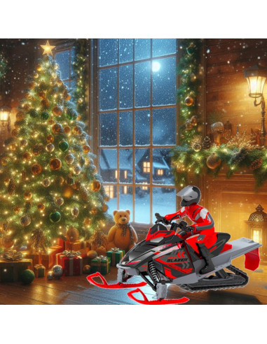 Motocicleta de Nieve RC POCO DIVO 1/6 con Esquís Intercambiables