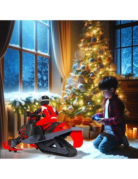 Motocicleta de Nieve RC POCO DIVO 1/6 con Esquís Intercambiables