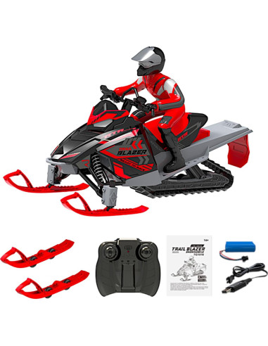 Motocicleta de Nieve RC POCO DIVO 1/6 con Esquís Intercambiables