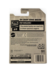 Hot Wheels Chevy Nova Wagon 1964 Escala 1:64 Rojo 2
