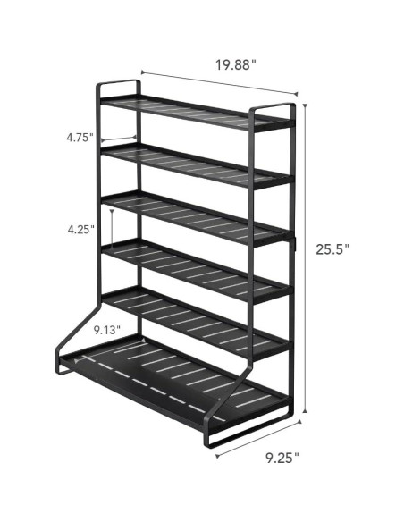 Estante de Almacenamiento Yamazaki 6 Niveles Acero Negro