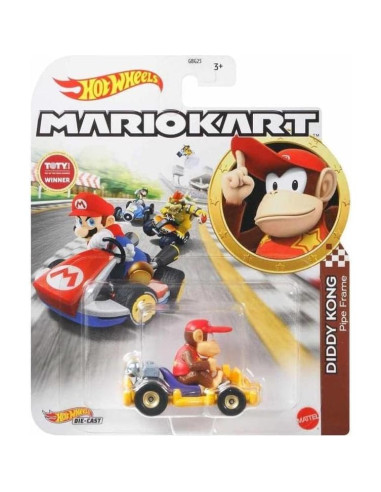 Coche de Metal Hot Wheels Mario Kart Diddy Kong 1:64