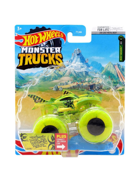 Hot Wheels Monster Trucks Shark Wreak - Camión 1:64 Coleccionable
