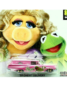Hot Wheels 2013 Cerdita Piggy y Kermit '59 Chevy Rosa/Blanco 2