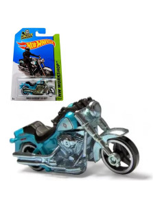 Motocicleta Hot Wheels Harley-Davidson Fat Boy Azul 1:64