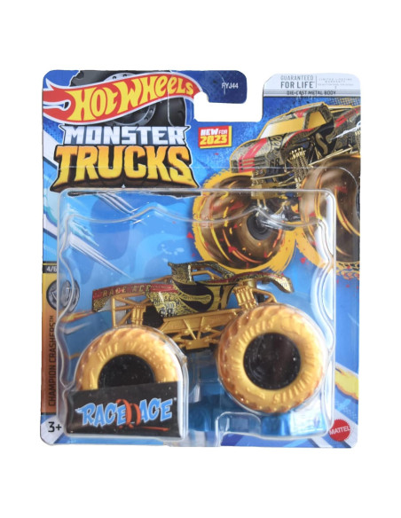 Hot Wheels Monster Trucks Race Ace 1:64 Mattel - Coche Conectar y Chocar