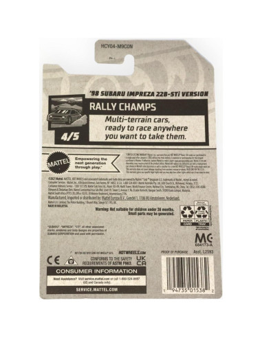 Hot Wheels Subaru Impreza 22B-STi 1:64 Mattel