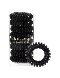 Sujetadores de Coletas Espirales Kitsch - 8 Pcs Negros