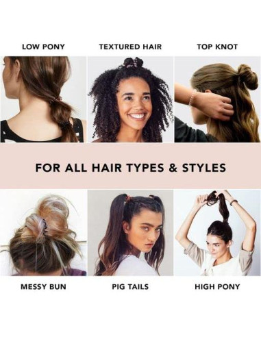 Sujetadores de Coletas Espirales Kitsch - 8 Pcs Negros