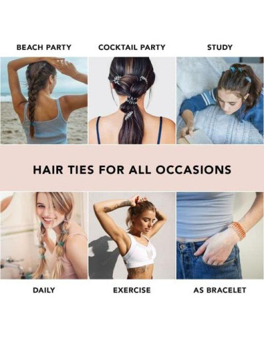 Sujetadores de Coletas Espirales Kitsch - 8 Pcs Negros