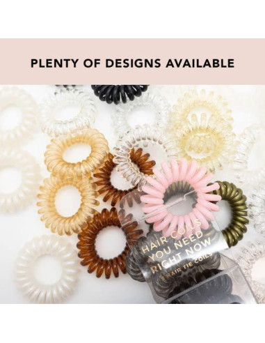 Sujetadores de Coletas Espirales Kitsch - 8 Pcs Negros