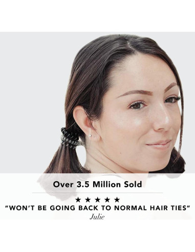 Sujetadores de Coletas Espirales Kitsch - 8 Pcs Negros