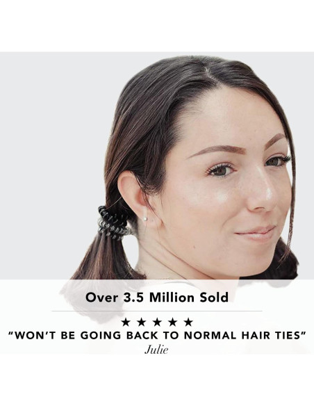 Sujetadores de Coletas Espirales Kitsch - 8 Pcs Negros