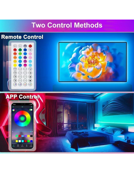 Luces LED PSTAR 2m RGB para TV 32-40" Sincronizadas con Música