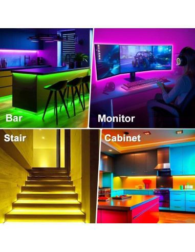 Luces LED PSTAR 2m RGB para TV 32-40" Sincronizadas con Música