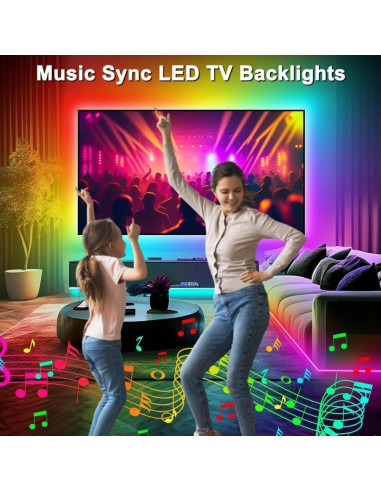 Luces LED PSTAR 2m RGB para TV 32-40" Sincronizadas con Música