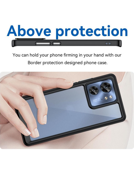 Funda de Cristal para Motorola Edge 2023 - TPU Delgado y PC Duro Funda de Cristal para Motorola Edge 2023 - TPU Delgado y PC Duro