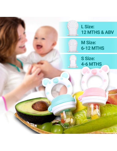 Chupete Alimentador de Frutas Jochebed - Silicona 6 Piezas