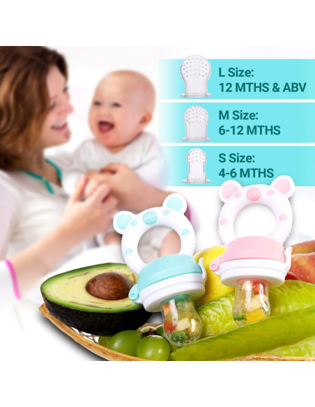 Chupete Alimentador de Frutas Jochebed - Silicona 6 Piezas