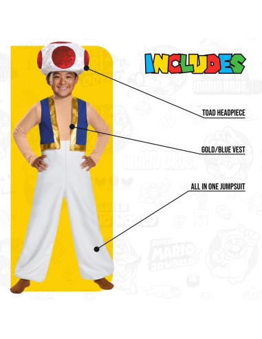 Disfraz Deluxe Toad Super Mario Bros. 10-12 años