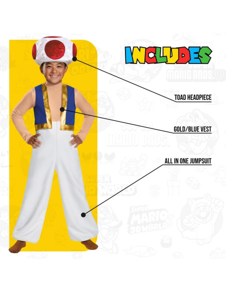 Disfraz Deluxe Toad Super Mario Bros. 10-12 años