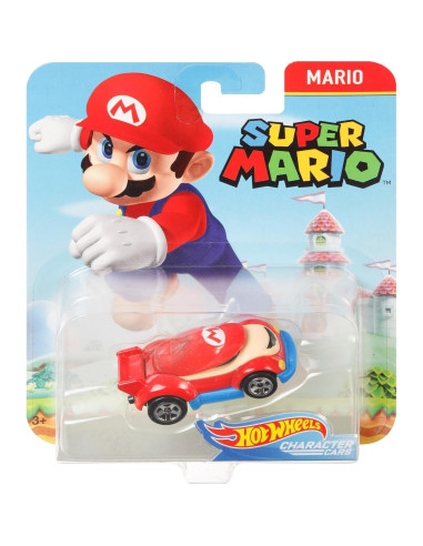 Auto de Personaje Hot Wheels Mario 1:64 - Colección Nintendo