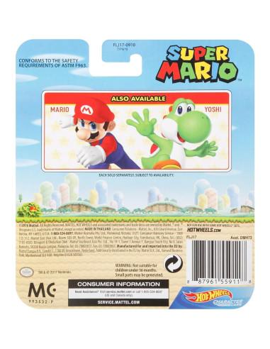 Auto de Personaje Hot Wheels Mario 1:64 - Colección Nintendo