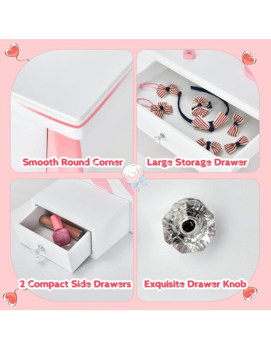 Conjunto de Tocador Infantil Costzon Blanco con Espejo 360