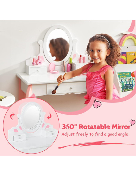 Conjunto de Tocador Infantil Costzon Blanco con Espejo 360