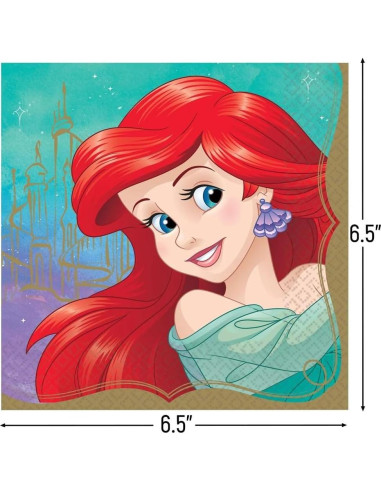 Servilletas de Almuerzo Disney Ariel 16 Pack 16.5x16.5 cm